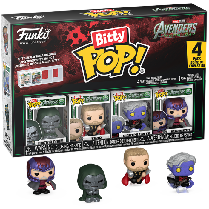 Avengers: Doomsday - Doctor Doom, Thor, Nightcrawler &amp; Magneto Bitty Pop! Vinyl Figure 4-Pack - product image 1 | Mighty