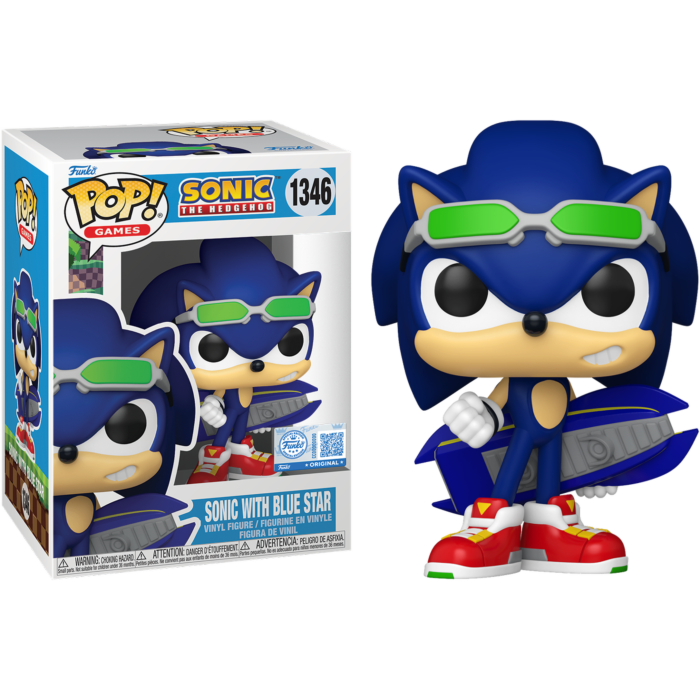 Sonic the Hedgehog - Sonic with Blue Star Pop! Vinyl Figure - product image 1 | Mighty Toys Australia