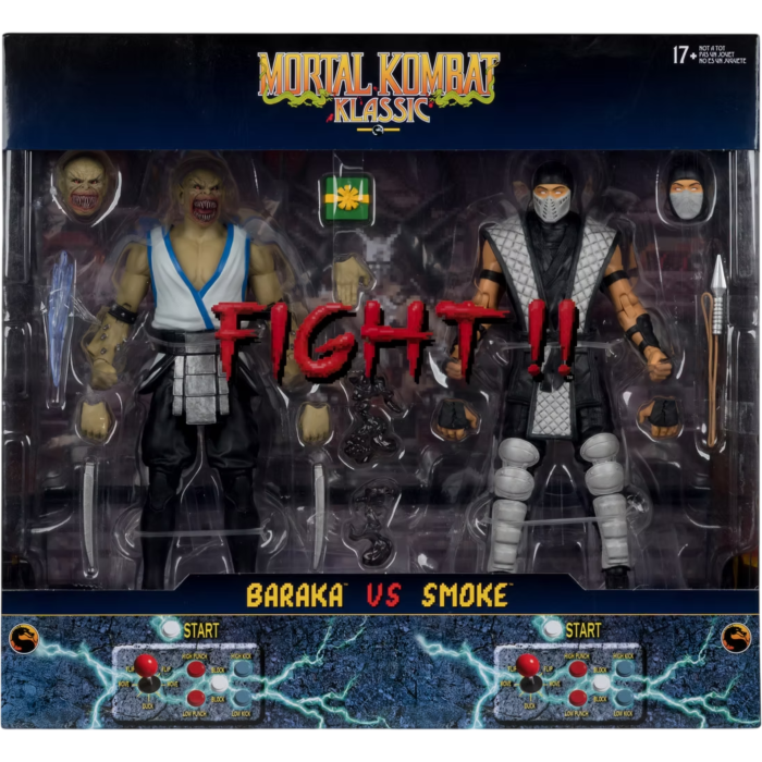 Mortal Kombat II - Klassic Baraka (Player 2) vs. Smoke Deluxe 7" Scale Action Figure 2-Pack - product image 1 | Mighty Toys