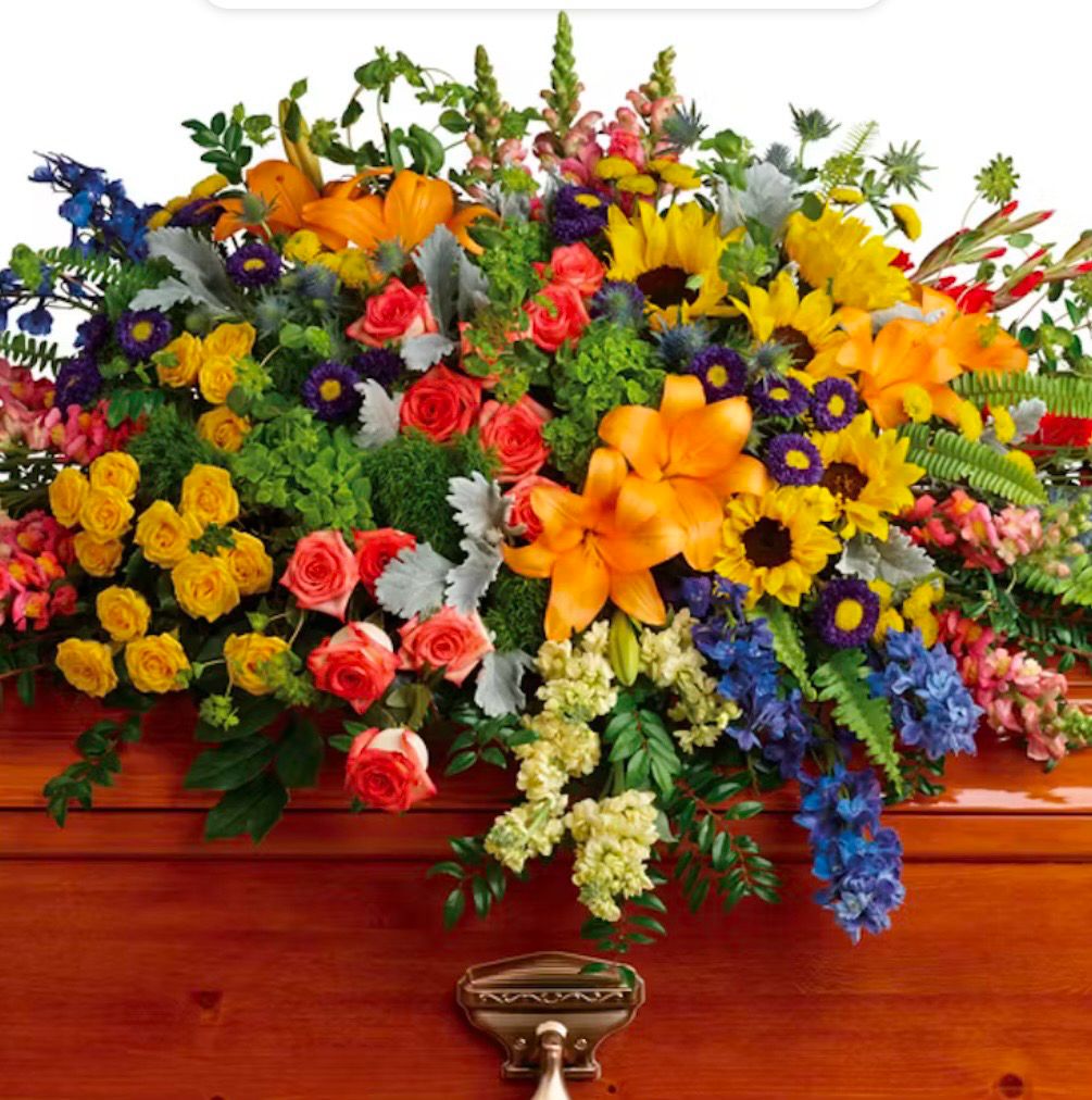 Fresh Flower Casket Spray Funeral Sympathy Arrangement