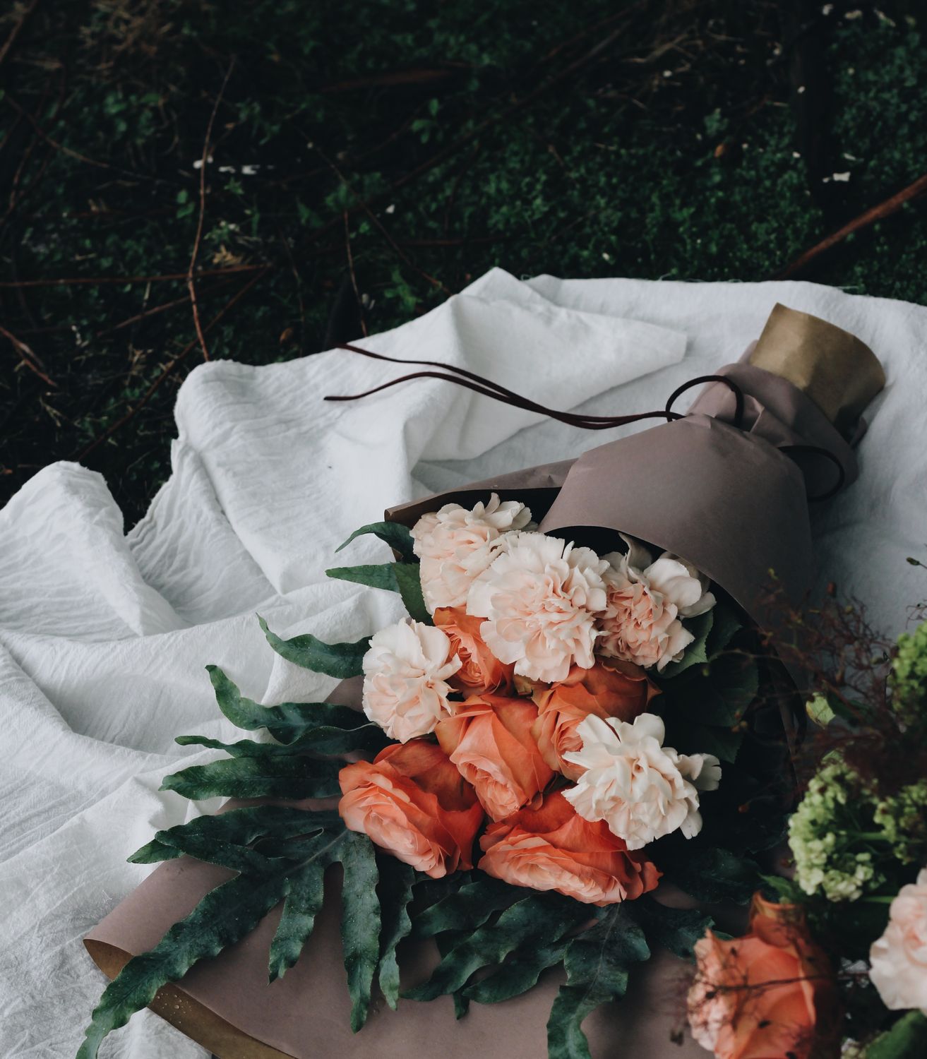 Seasonal Wrapped Fresh Flower Bouquet (no vase)
