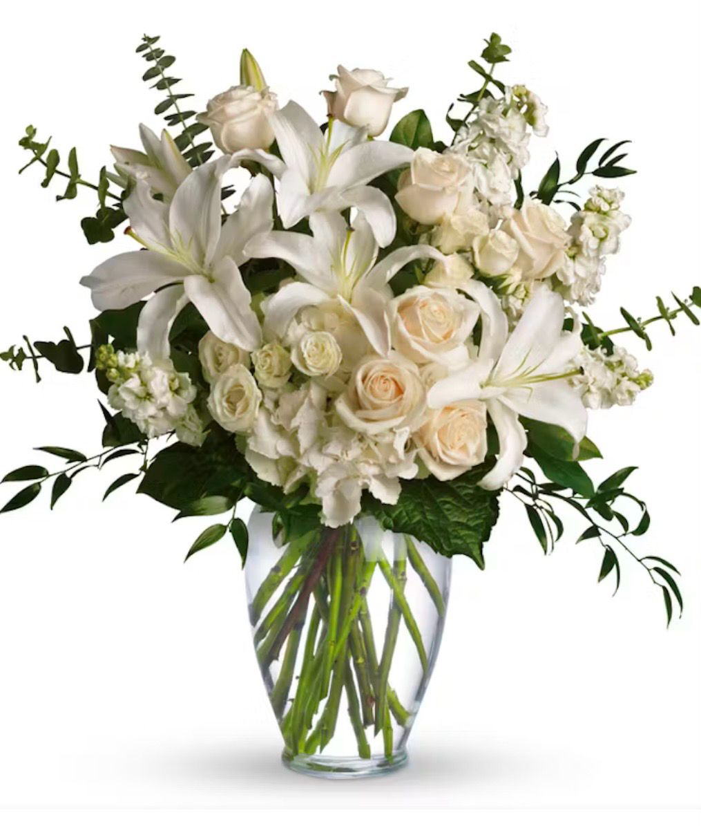Fresh Flower Funeral Sympathy Vase Arrangement
