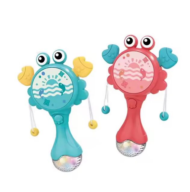 Baby Rassel Krabbe, Lernspielzeug mit Glitzergriff