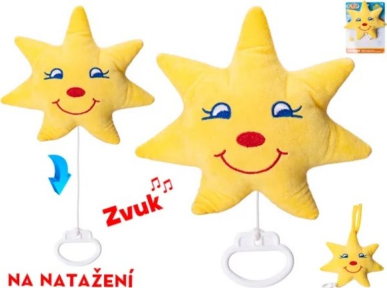 Plüsch-Stern Babyrassel, Blau-Gelb