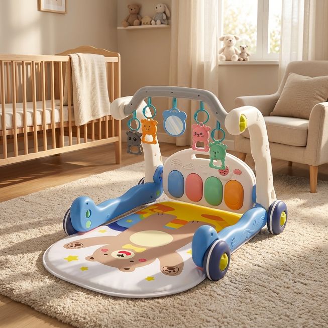 Baby Aktivitätscenter 5-in-1, Lauflernhilfe mit Spielmatte