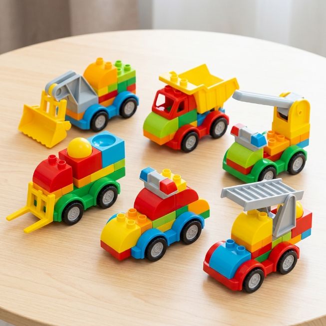 6er Fahrzeugset, bunte Bauspielzeug Autos