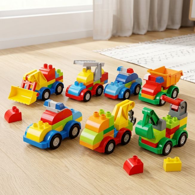 6er Fahrzeugset, bunte Bauspielzeug Autos