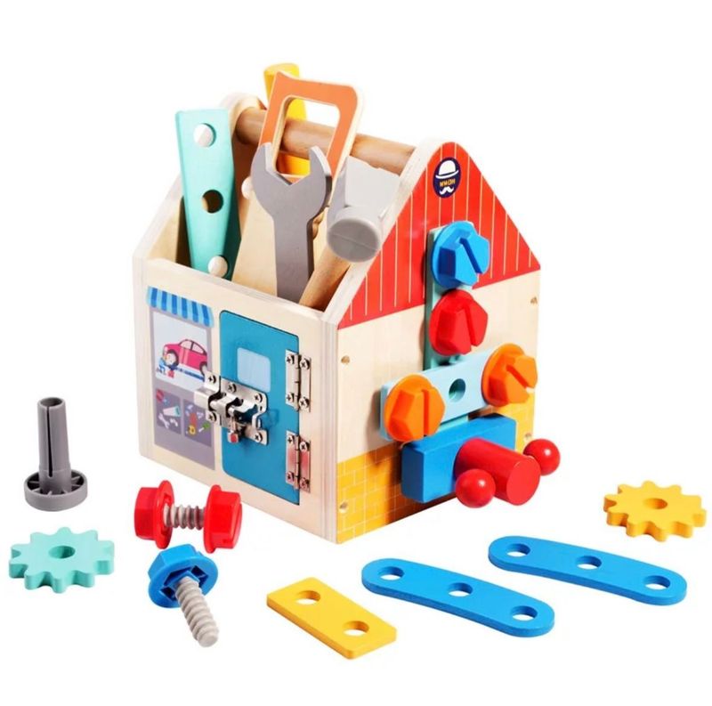 Kinder Holz-Werkzeugkasten mit Schrauben