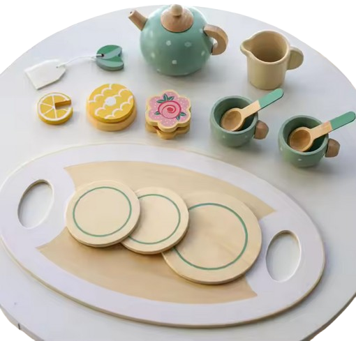 Kinder Tee-Service aus Holz, 15-teilig