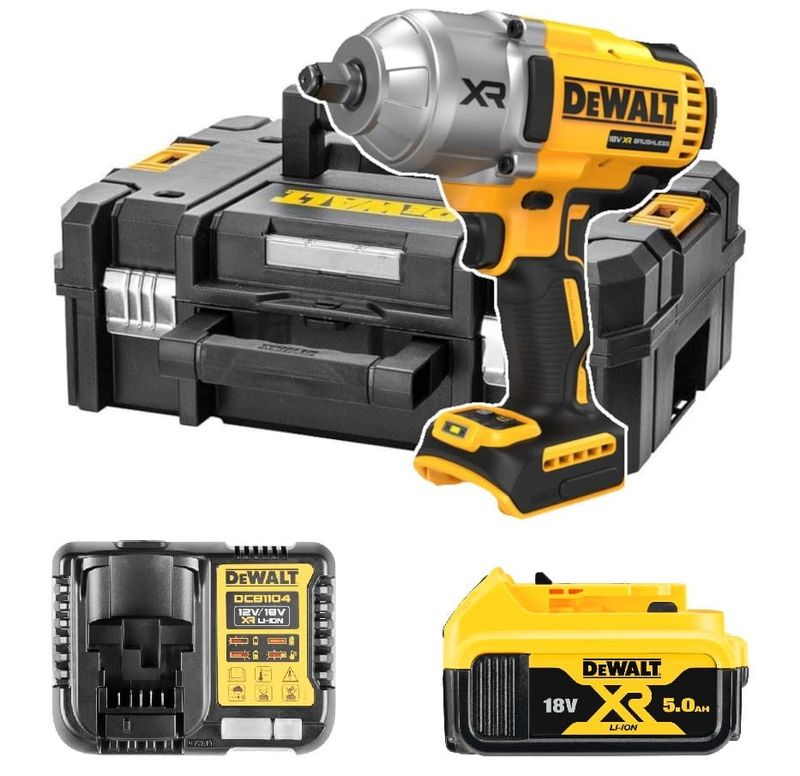 e-elektronarzedzia.com.pl Klucz udarowy Dewalt 18V DCF900 z akumulatorem 5Ah i ładowarką DCB1104