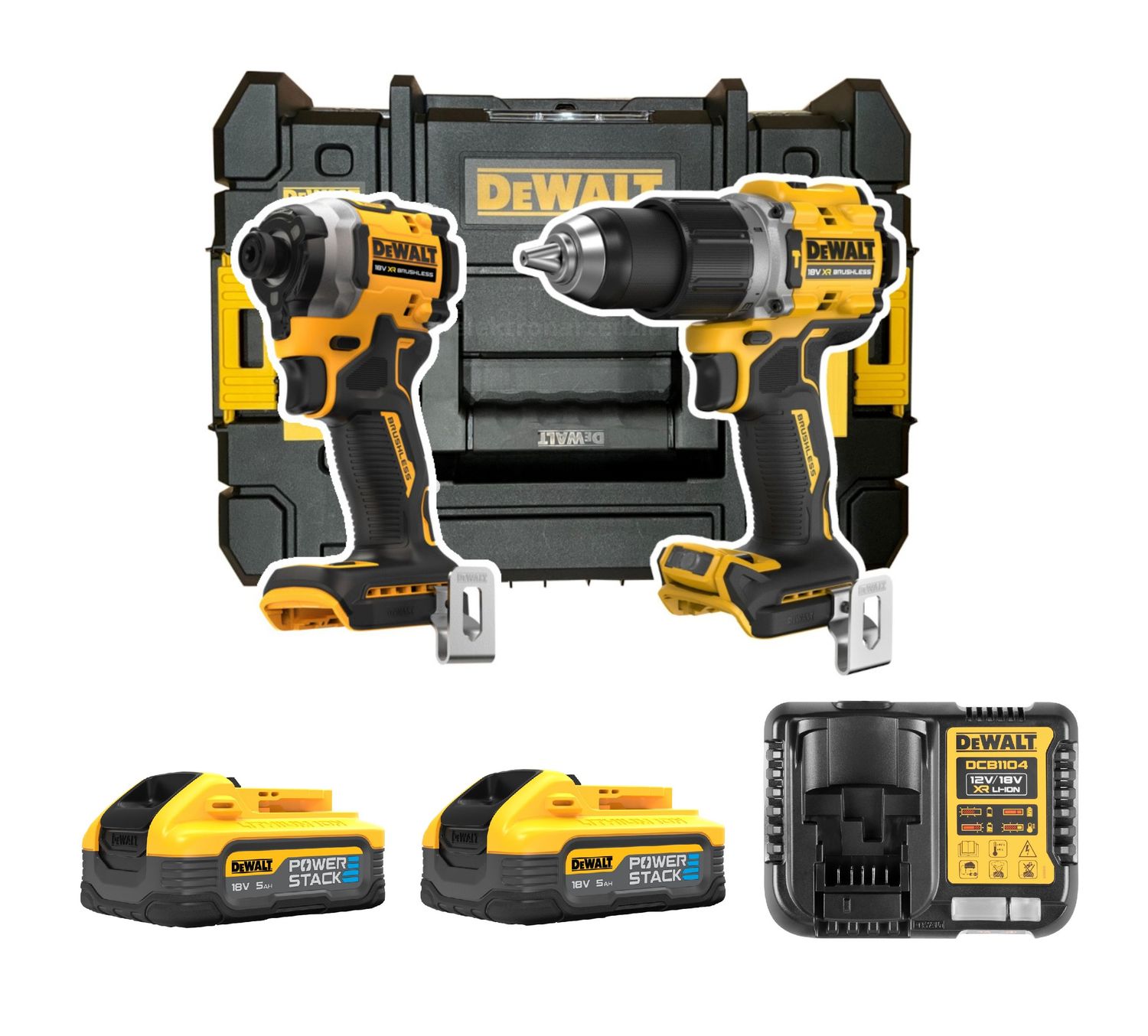 DeWalt Zestaw 2 narzędzi 18V DCD805 + DCF850 2x5Ah DCK2050H2T PowerStack