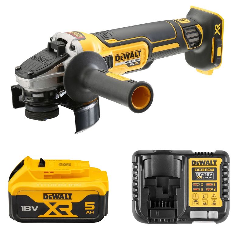 Dewalt Szlifierka kątowa 18V 125mm 1x5Ah DCG405 ładowarka DCB1104