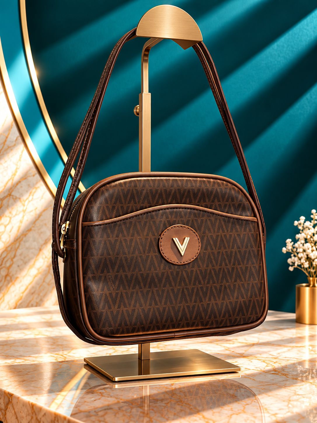 Mario Valentino V-Monogram Crossbody Camera Bag - Vintage Mario Valentino V-Monogram Crossbody Camera Bag - Vintage