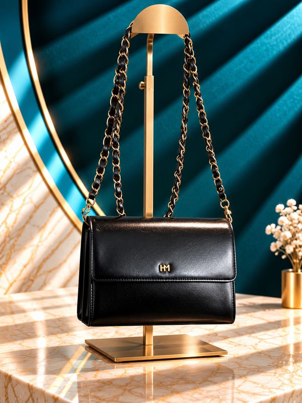 Hanae Mori Leather Chain Shoulder Bag - Vintage