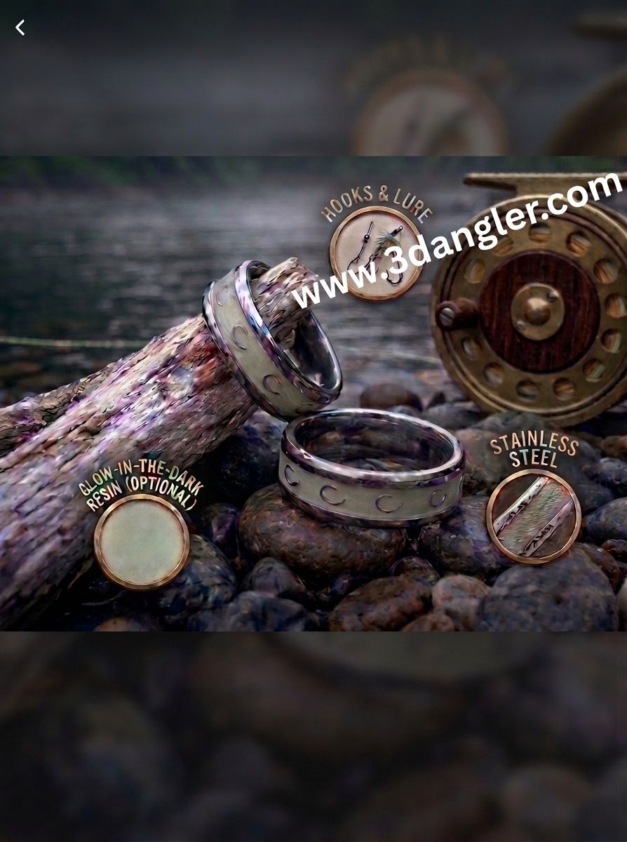 Men’s Fishing Ring – Unique Angler Band | Perfect Gift for Dad, Husband &amp; Outdoorsmen