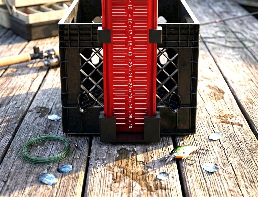 Fish Measuring Board Mount for Kayak Milk Crate &amp; Box