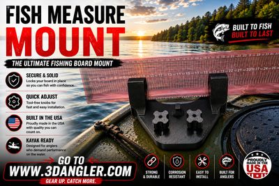 Universal Fish Measuring Board Mount for Kayak Tracks Gar Tracks