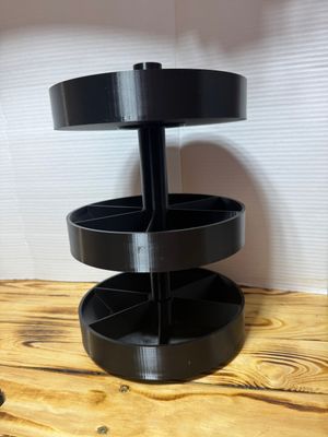 3-Tier Rotating Bolt and Nut Organizer | Round Turntable Workbench Parts Storage