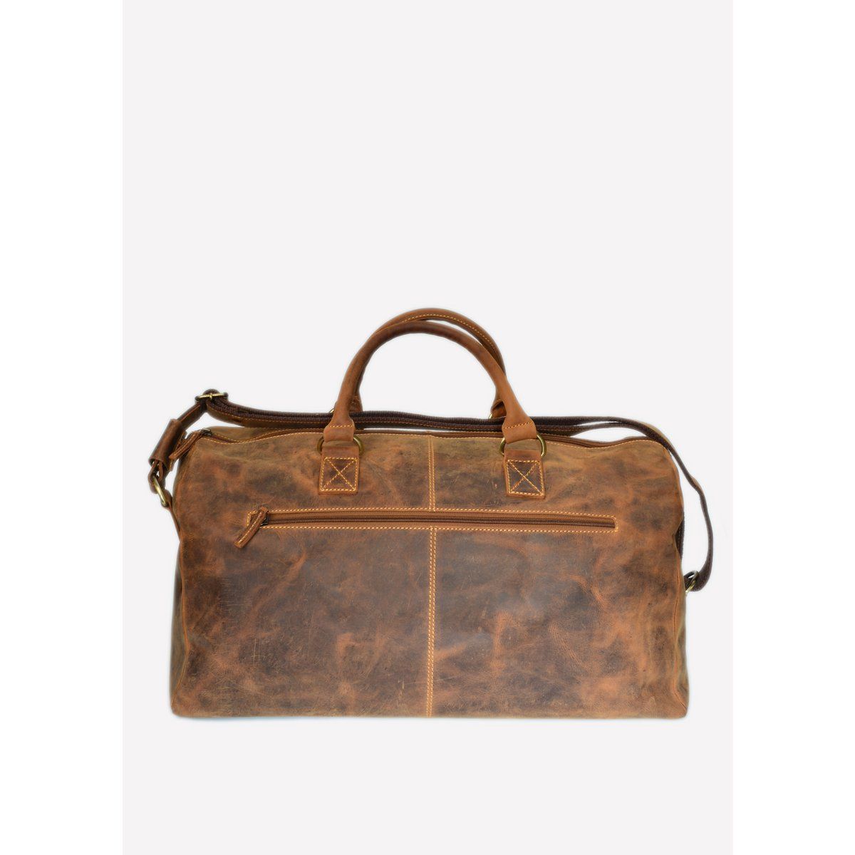 Aus echtem, naturbelassenem Leder: Retro Reisetasche in schönem Braun