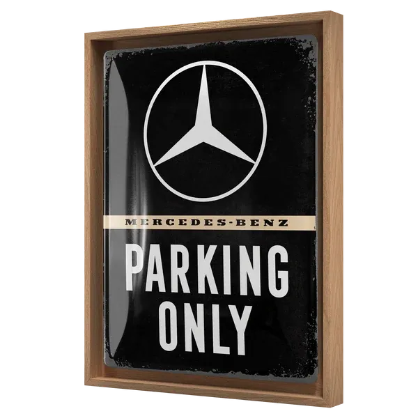 Retro-Bilderrahmen Mercedes "Parking Only", 33,5 cm x 44 cm