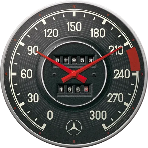 Retro-Wanduhr Mercedes-Benz "Tacho", Durchmesser 31,5 cm