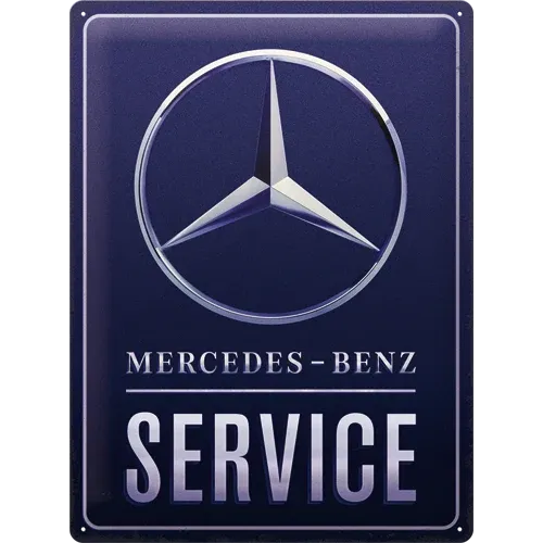 Retro-Blechschild Mercedes-Benz, "Service S", 30 cm x 40 cm