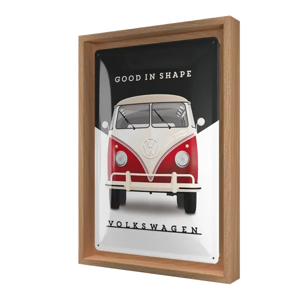 Retro-Bilderrahmen Volkswagen VW Bulli  "Good in Shape", 24 cm x 33,5 cm