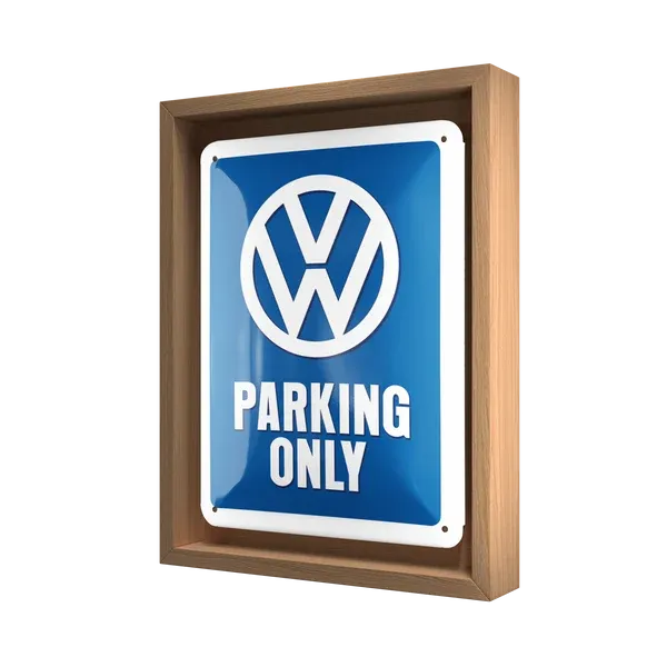 Retro-Bilderrahmen Volkswagen VW Bulli  "Parking", 18,5 cm x 24 cm
