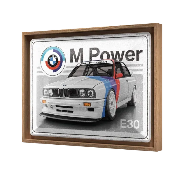 Retro-Bilderrahmen BMW M-Power "E30", 44 cm x 33,5 cm