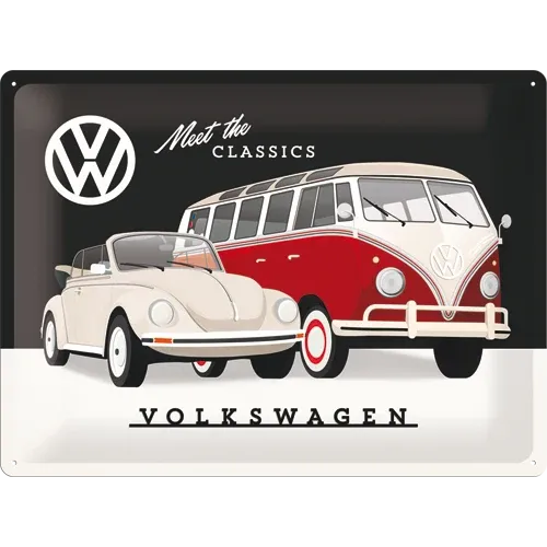 Retro-Blechschild Volkswagen VW "Classic Edition", 30 cm x 40 cm