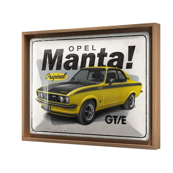 Retro-Bilderrahmen Opel "Manta GT/E", 44 cm x 33,5 cm