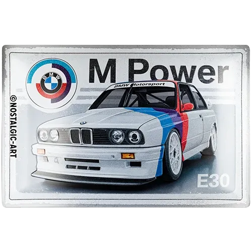 Retro-Blechschild BMW M-Power "E30", 40 cm x 30 cm