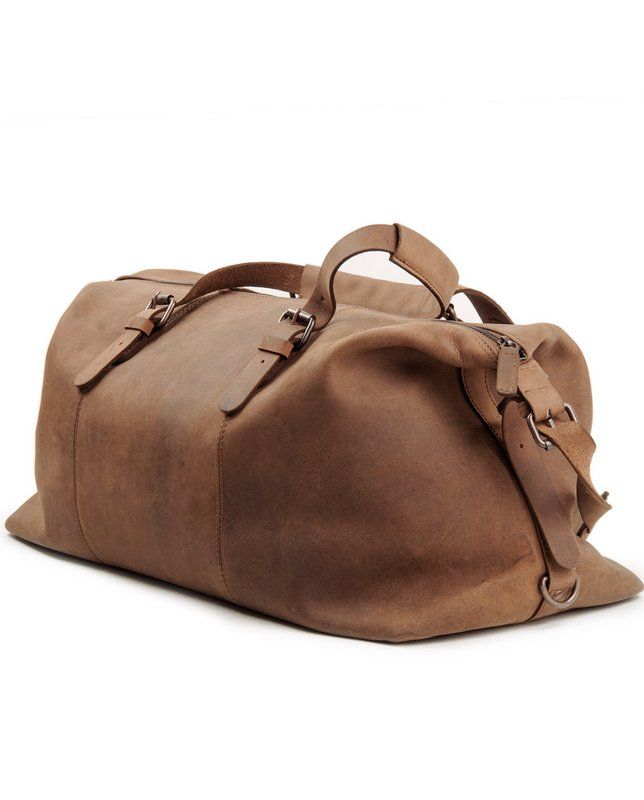 Aus echtem Leder: Retro-Damen-Travelbag mit Schultergurt und Reißverschluss