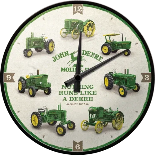 Retro-Wanduhr John Deere "Chart", Durchmesser 31,5 cm