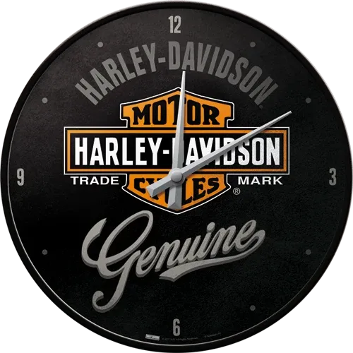Retro-Wanduhr Harley-Davidson "Genuine Black", Durchmesser 31,5 cm