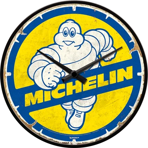 Retro-Wanduhr Michelin "Bibendum", Durchmesser 31,5 cm