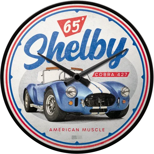 Retro-Wanduhr Shelby "Cobra 427", Durchmesser 31,5 cm