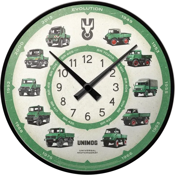 Retro-Wanduhr Daimler Trucks "Evolution", Durchmesser 31,5 cm