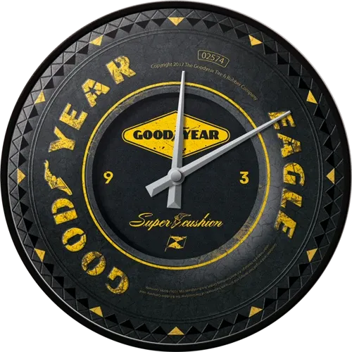 Retro-Wanduhr Good Year "Wheel", Durchmesser 31,5 cm