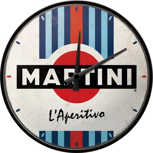 Retro-Wanduhr Martini "Racing", Durchmesser 31,5 cm
