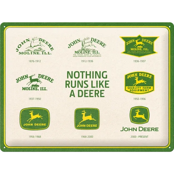 Retro-Blechschild John Deere "Evolution", 40 cm x 30 cm