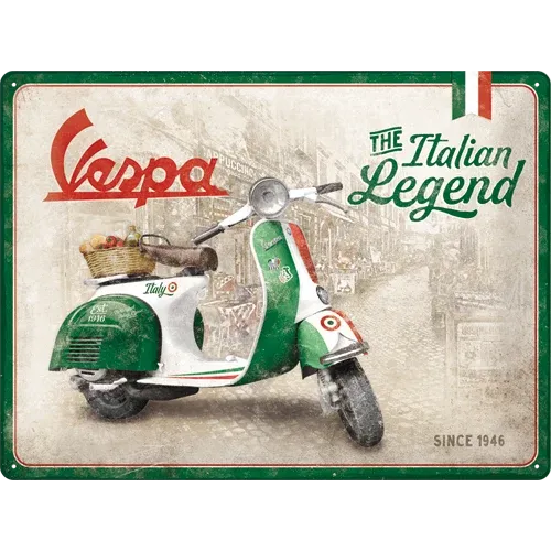 Retro-Blechschild Vespa "Legend", 40 cm x 30 cm