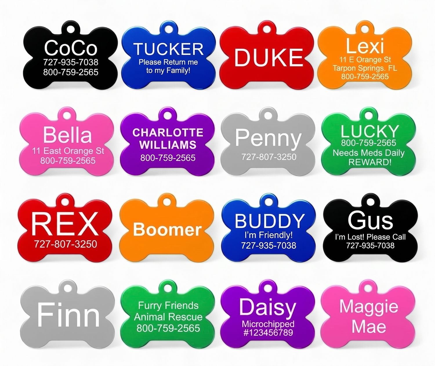 Engraved Bone Dog Tag