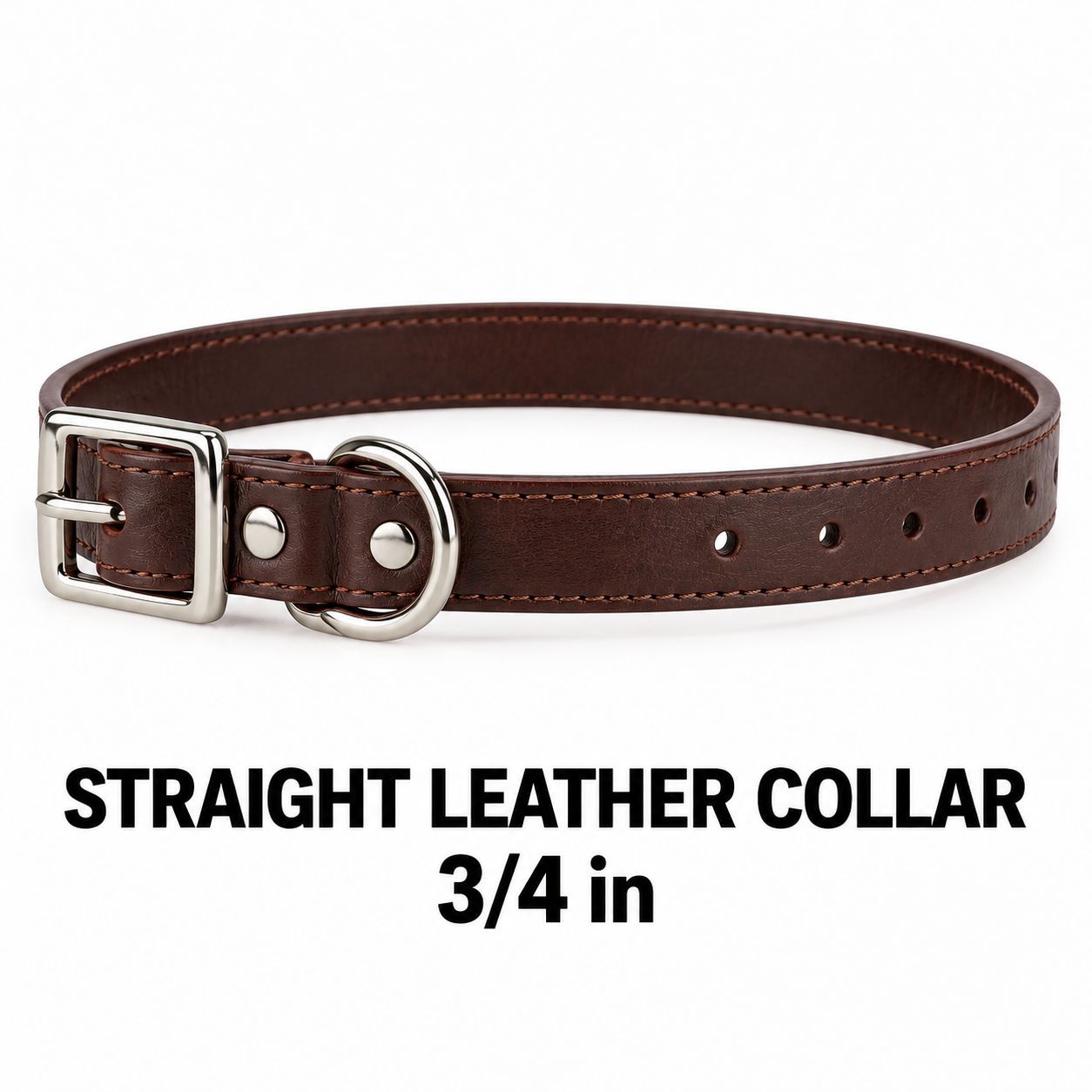 3/4 in Straight Leather Collar