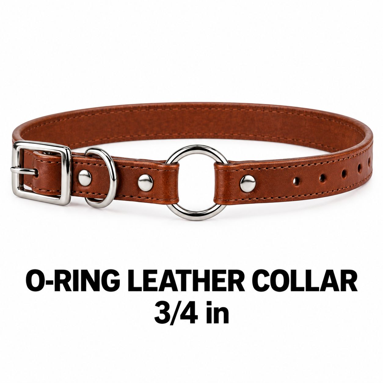 3/4 in O-ring Leather Collar