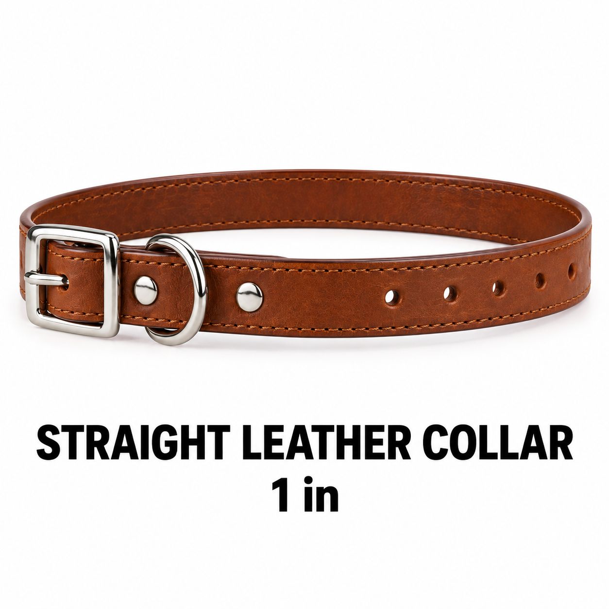 1 in Straight Leather Collar