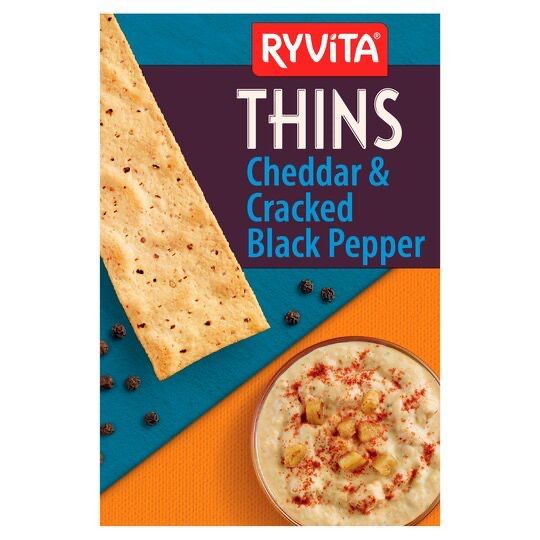Ryvita Thins Cheddar Cheese &amp; Black Pepper (125g)