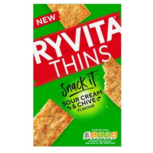 Ryvita Thins Snack It Sour Cream &amp; Chive Flatbread Snacks (125g)