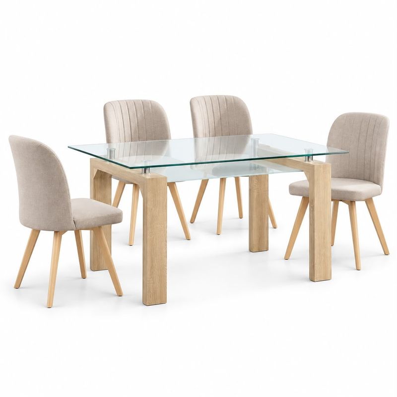 ​CONJUNTO mesa rectangular y cuatro sillas