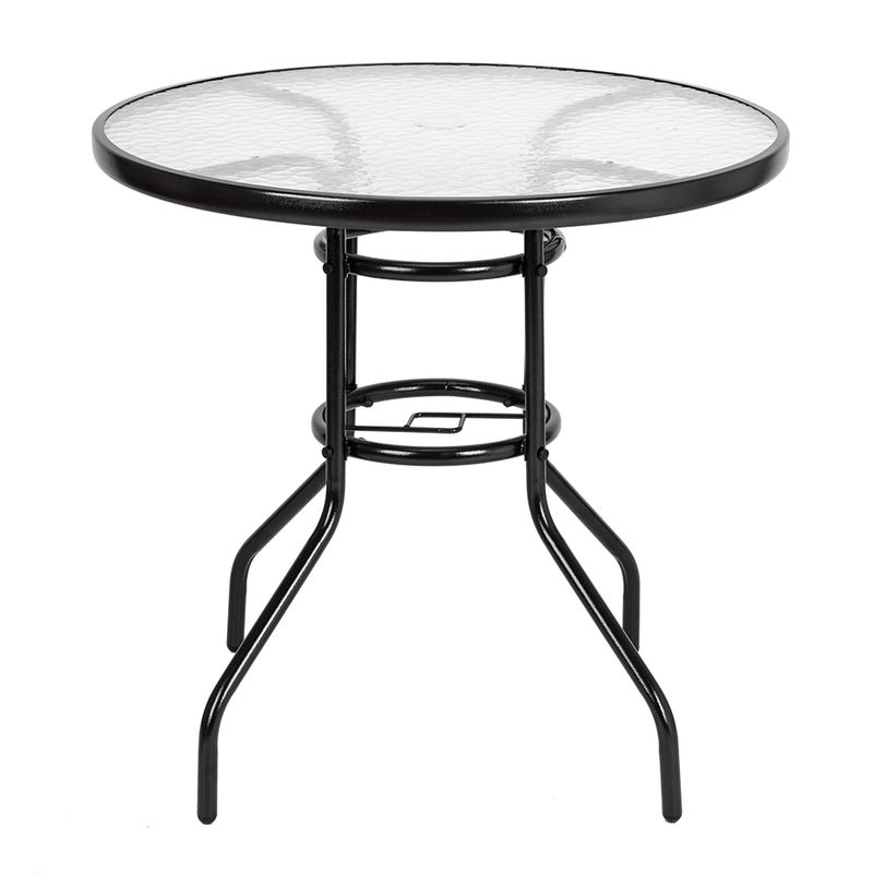 31.5-Inch Round Glass Patio Table — round patio table